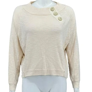 We The Free People Top Women XS Cream Dont Forget Me Slub Knit Hi Lo Oversized - Picture 1 of 7