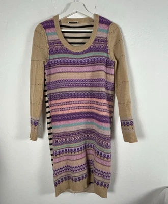 Vestido suéter Sonia By Sonia Rykiel feminino multicolorido malha manga longa listrado - Imagem 1 de 4