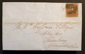 GB STAMPS QV 1847 PENNY RED IMPERF SG7/8 ON ENTIRE LETTER BRISTOL TO THORNBURY - Picture 1 of 7
