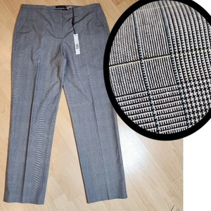 Neu mit Etikett Elie Tahari Jillian schmale Hose Hose grau kariert Hahnentritt Größe 12 - Bild 1 von 16