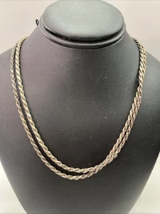 Sterling Silber 925 Hohl Twist Seil Kette Halskette 30" Zoll lang - Bild 1 von 4