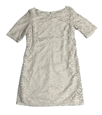 NWT Olivia Matthews Tan Lace Dress Back Zip-Up Size: Large - Image 1 of 4