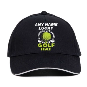 Lucky Golf Baseball Cap Personalise With Any Name Golfing Gift Men & Women - Picture 1 of 9