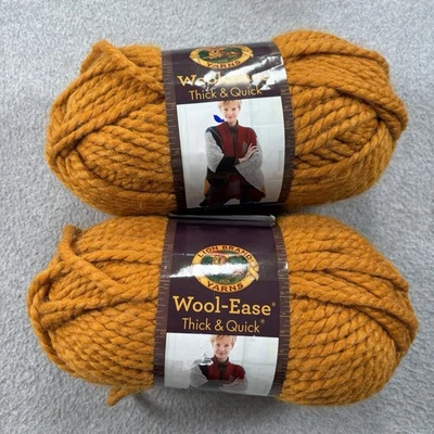 (3 Pack) Lion Brand Yarn 640-189A Wool-Ease Thick & Quick Yarn, Butterscotch - Image 1 of 4