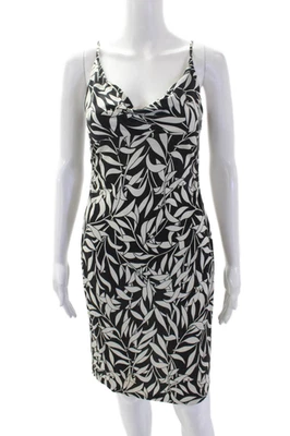 Mini Vestido Diane Von Furstenberg Para Mujer Vintage Estampado Hoja de Seda Negro Talla 4 Foto 1 de 4