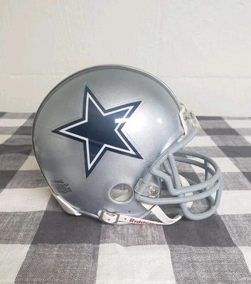 Dallas Cowboys Mini Casco Riddell Plateado 3 5/8 NFL Fútbol Foto 1 de 4