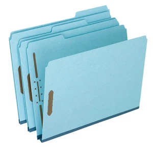 Pendaflex Heavy-Duty Pressboard Folders W/Embossed Fastener, Letter, Blue, 25-Pk - Picture 1 of 2