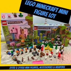 LEGO Minecraft La Casa del Maiale 21170 MINIFIGURE ANIMALI LOTTO ARMI E ACCESSORI - Foto 1 di 11