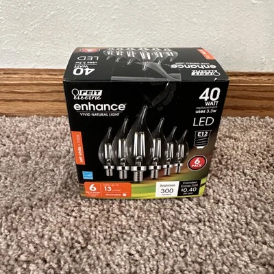 NIB-Feit Electric - Soft White 2700K- Brightness 500 Lumens-40WATT LED-6pack(cc) - Image 1 of 4