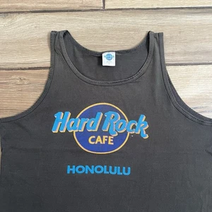 Vintage 90s Hard Rock Cafe Honolulu Tank Top Shirt Size L Single Stitch Black - Bild 1 von 10