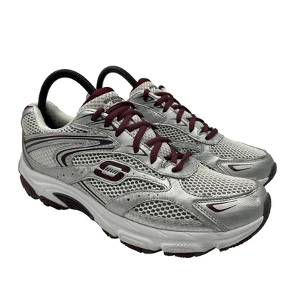 Skechers Shoes Womens Size 9.5 11711 Silver Mesh Lace Up Athletic Sneaker - Image 1 of 4