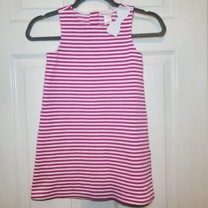 Janie and Jack Pink White Stripe Sleeveless Knit Dress Size 7 - Picture 1 of 10