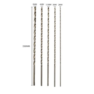 5 Pezzi/Set di 2/3/3.5 / 4/5mm HSS 200mm extra Lunga Punta Trapano Metallo - Picture 1 of 17