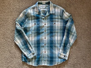 Taglia XL - J. Camicia girocollo in flanella con bottoni slim fit a quadri panna e verde nuova - Foto 1 di 6