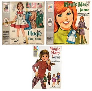 LOTE De Colección Magic Mary Jane Anne Papel Magnético Muñeca Juegos Ropa Milton Bradley - Imagen 1 de 14