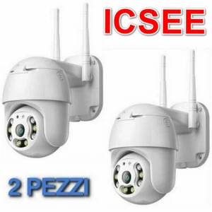 2X TELECAMERA IP CAM PTZ WIFI CAMERA DOME WIRELESS ESTERNO APP ICSEE MICRO SD - Foto 1 di 10