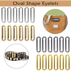 Ojales de latón de forma ovalada ojal de metal a prueba de óxido para bolsas de cuero artesanías pancarta - Imagen 1 de 36