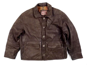 C775 MARLBORO CLASSICS vintage blanket lined heavy & rugged leather jacket! - Picture 1 of 9