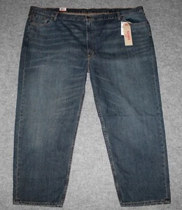 nwt LEVI'S 550 RELAXED FIT JEAN Straight Leg Dark Blue Denim BIG 56 x 30 Jeans - Picture 1 of 9