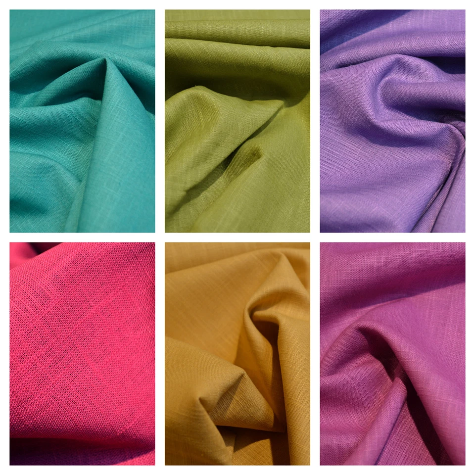100% Pure Linen Flax Fabric Material - 6 New Summer Fashion Colours. - Image 1 of 1
