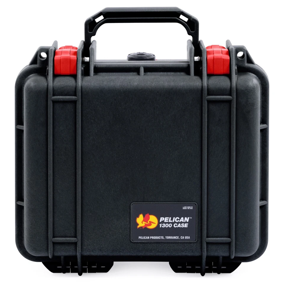 Black & Red Pelican 1300 case with foam. - Image 1 of 4