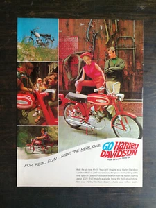 Harley Davidson M-65 1967 vintage motocicleta página completa anuncio original 524 - Imagen 1 de 1