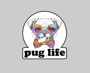 Pug Life Dog Die Cut Glossy Fridge Magnet - Picture 1 of 2