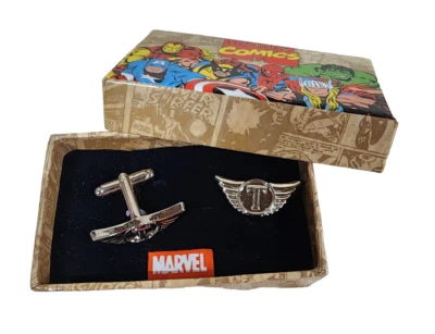 Avengers Thor Asgard Wing Logo abotoaduras na caixa oficialmente licenciadas pela MARVEL - Imagem 1 de 2
