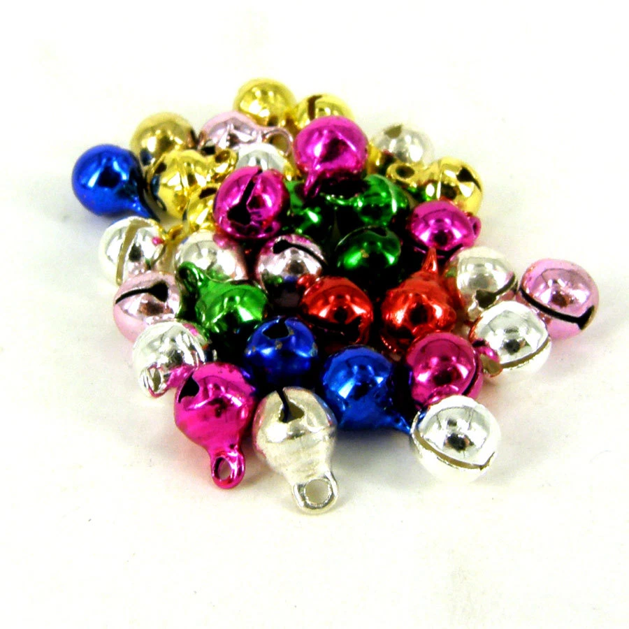 Small Jingle Bells all colours 6mm packs of 100 for Christmas