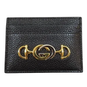 GUCCI Zumi Card Holder Leather Black 570679 - Picture 1 of 10