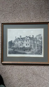 PITCHFORD HALL Shropshire ~ Fine Lithograph circa 1840 - Picture 1 of 1