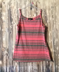 Amy Byer Youth Girls Pink & Gray Striped Spaghetti Strap Top Shirt Size XL (16) - Picture 1 of 7