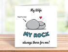 Personalised Wife my rock...always there for me, thank you card 6x6