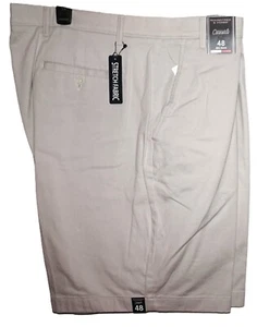 Roundtree Yorke Casual Shorts Stone Off-White BIG 48 Stretch Flat Front NWT - Picture 1 of 2