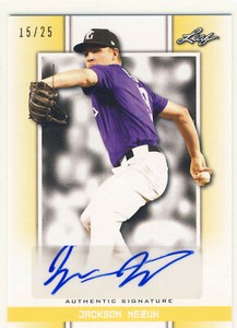 JACKSON NEZUH 2019 Leaf Perfect Game PG Yellow AUTO /25 FSU