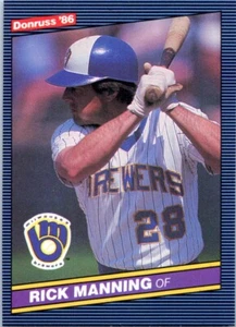 1986 DONRUSS RICK MANNING MILWAUKEE BREWERS #368 - Picture 1 of 2