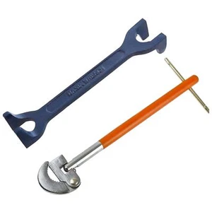Adjustable & Fixed Basin Wrench Bath Sink Tap Nut Spanner 15/22mm  - Picture 1 of 12