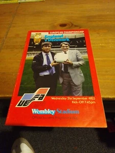 England v Denmark 1983-1984 European Championship Programme 21/9/1983 - Picture 1 of 4