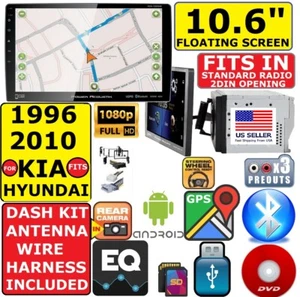 FITS/FOR KIA HYUNDAI 10.6" NAVIGATION BLUETOOTH CD/DVD USB CAR RADIO STEREO PKG - Picture 1 of 12