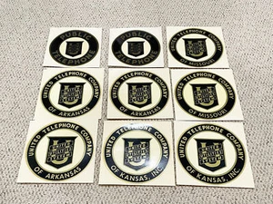 9 Vintage UNITED TELEPHONE COMPANY PAY PHONE WINDOW STICKERS - Picture 1 of 7