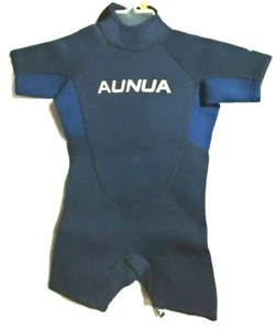 Aunua Navy Blue Youth Short Wetsuit 3MM Neoprene Size 6 - Picture 1 of 5