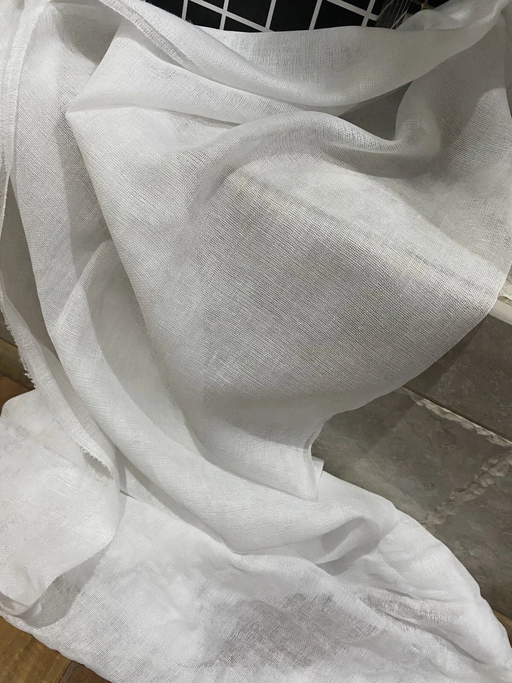 Tela de gasa blanca 100 % algodón 36" ancho grado 50 60 malla fina Foto 1 de 4