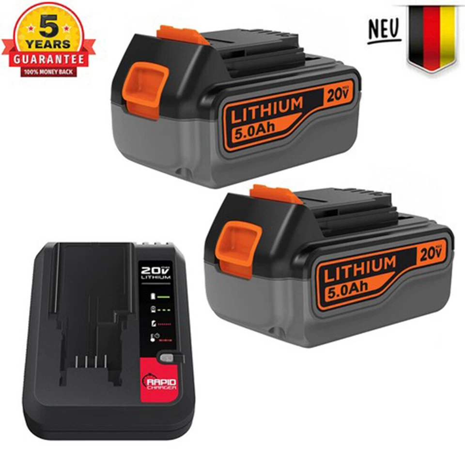 FÜR BLACK & DECKER 18V 8,0Ah Für BLACK+DECKER Akku Lithium BL2018 BL1318 BL4018 BL1518 LBXR20 3,8Ah