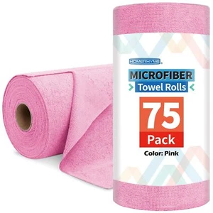 Microfiber Cleaning Cloth Roll 75 Pack Tear Away Microfiber Towels Reusable Wash - Picture 1 of 8