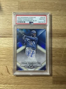 2023 BOWMAN STERLING VINNIE PASQUANTINO Blue Refractor RC Auto #'d/25 PSA 10 GEM - Picture 1 of 4
