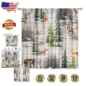Cozy Rustic Forest Blackout Curtains | Noise-Reducing & Energy-Saving Panel Set - Picture 1 of 9