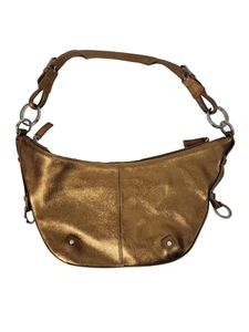 Adrienne Vittadini Metallic Bronze Shoulder Bag Purse Hobo Style - Picture 1 of 15