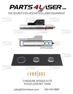Cynosure Apogee ELITE Focus Lens Set 15mm, Cynosure Focus Lens 15 mm Optics kit - Picture 1 of 2