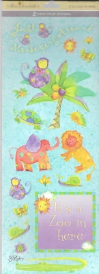 Pegatina Zoo Mono León Elefante Caimán Serpiente Jirafa Tortuga Miss Elizabeth's Foto 1 de 2