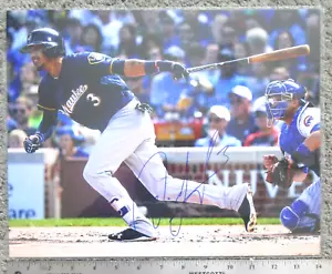 ORLANDO ARCIA BREWERS MLB 11x14" COLOR GLOSSY PHOTO ORIGINAL AUTOGRAPH SIGNED - Picture 1 of 3